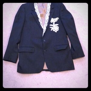 Bill Blass Gray Striped Blazer